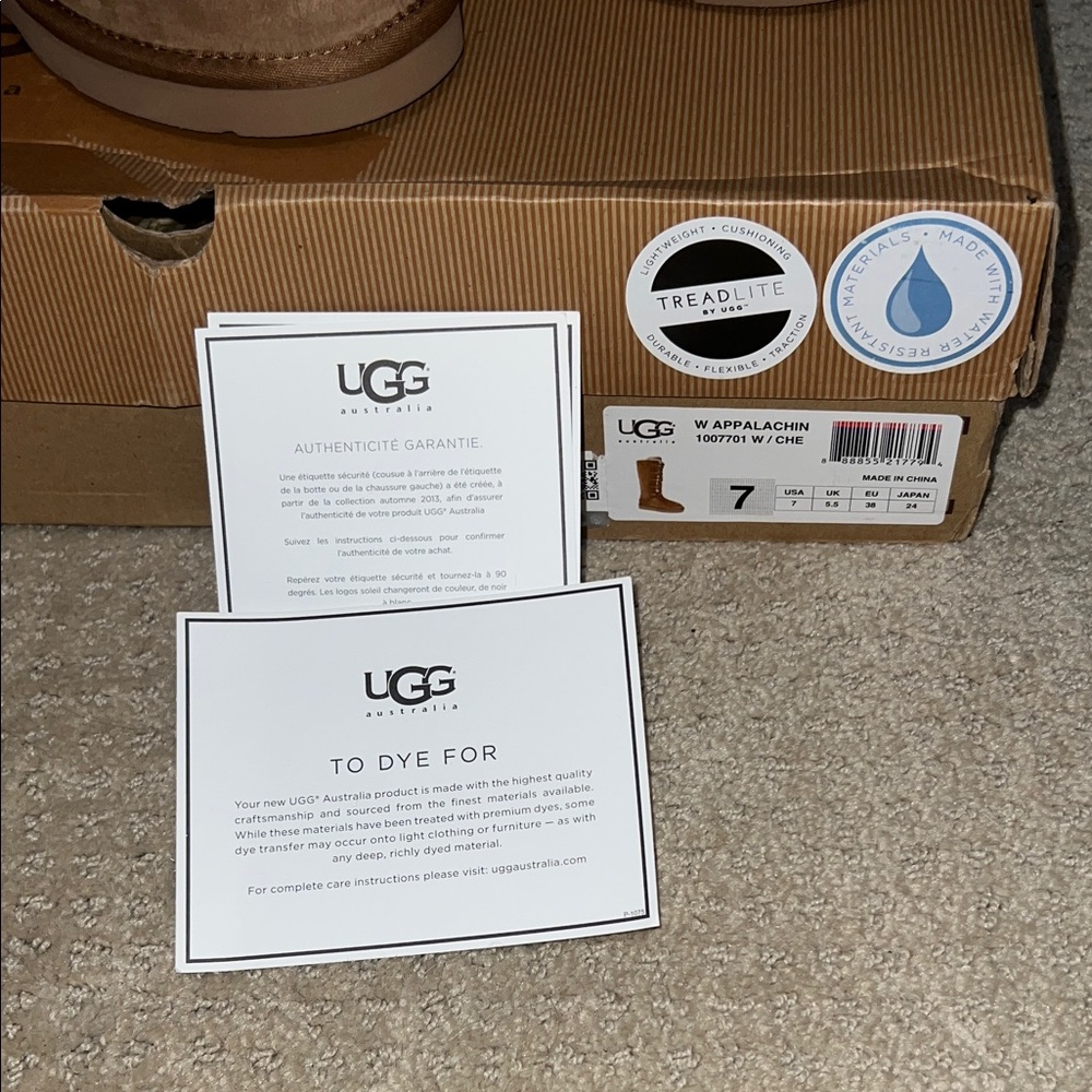 UGG Tan Suede Lace-Up Boots - Picture 3 of 6